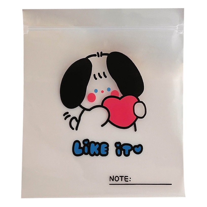 Original lindo snack ziplock bolsa sellada bolsa de dibujos animados oso galleta máscara de caramelo bolsa de almacenamiento de tamaño pequeño