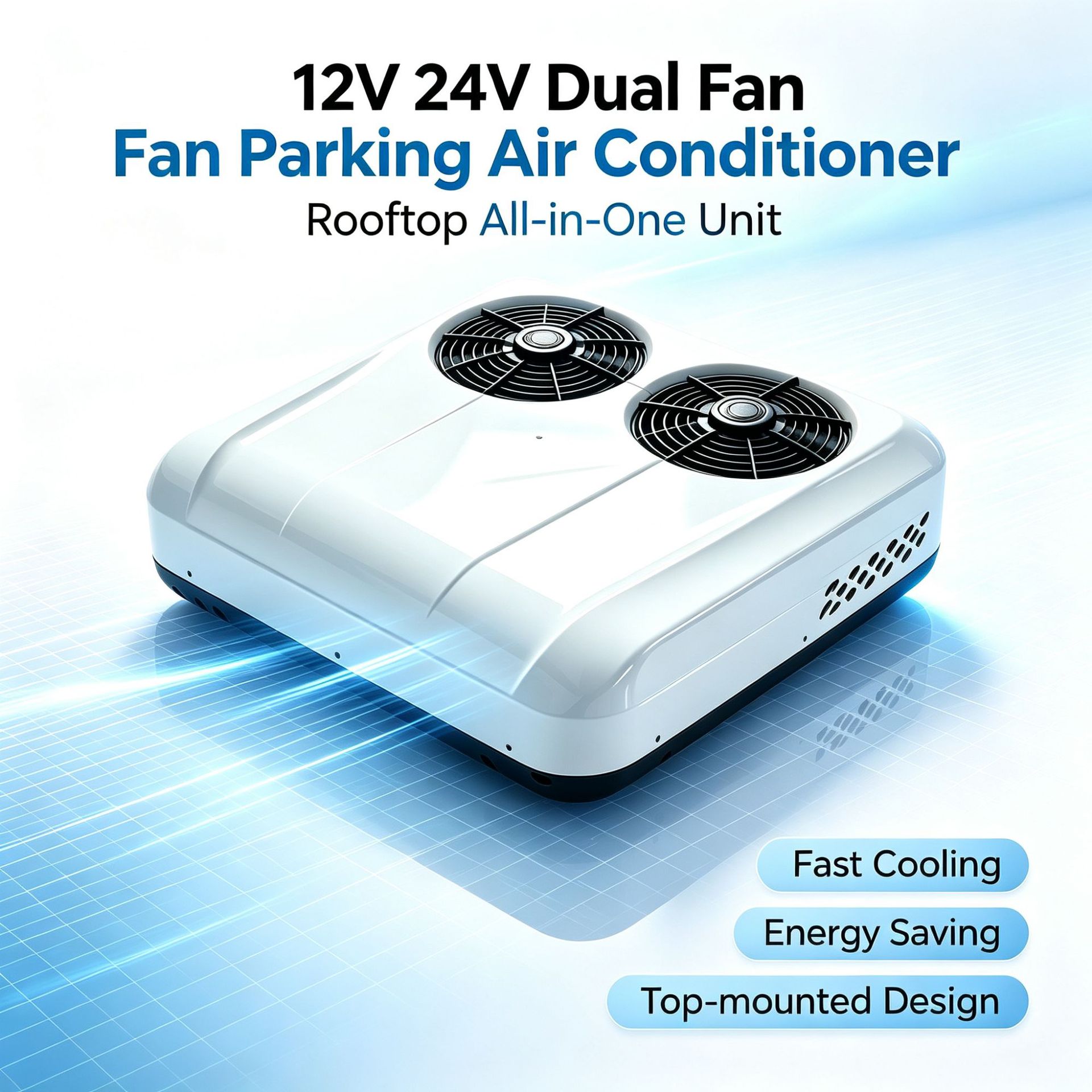 Cross-Border Supply of Integrated Parking Air Conditioners 12V24V Top-Mounted Inverter with High Cooling Capacity for Cooling and Heating in Light Trucks and Rvs