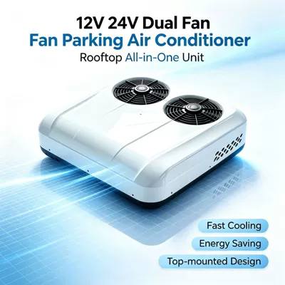 Integrated Parking Air Conditioners 12V24V Top-Mounted Automotive air conditioning - white-dual-fan-24v-single-cooling
