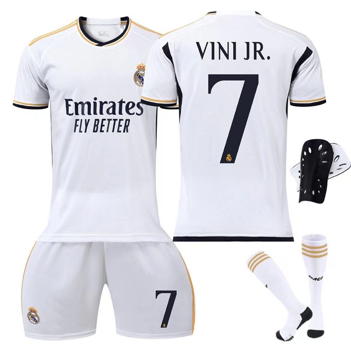 Venta al por mayor 23-24 Real Madrid Jersey N ° 5 Bellingham N ° 7 Vinius adultos niños traje de uniforme de fútbol