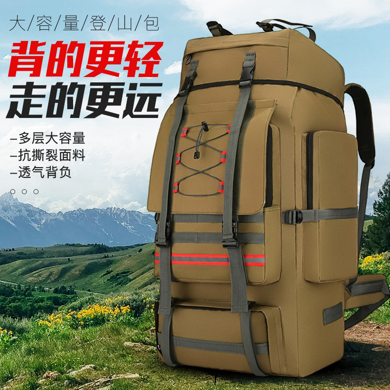 130L Large-Capacity Outdoor Mountaineering Bag, Hiking Multi-Compartment Backpack, New Business Trip Backpack for Men