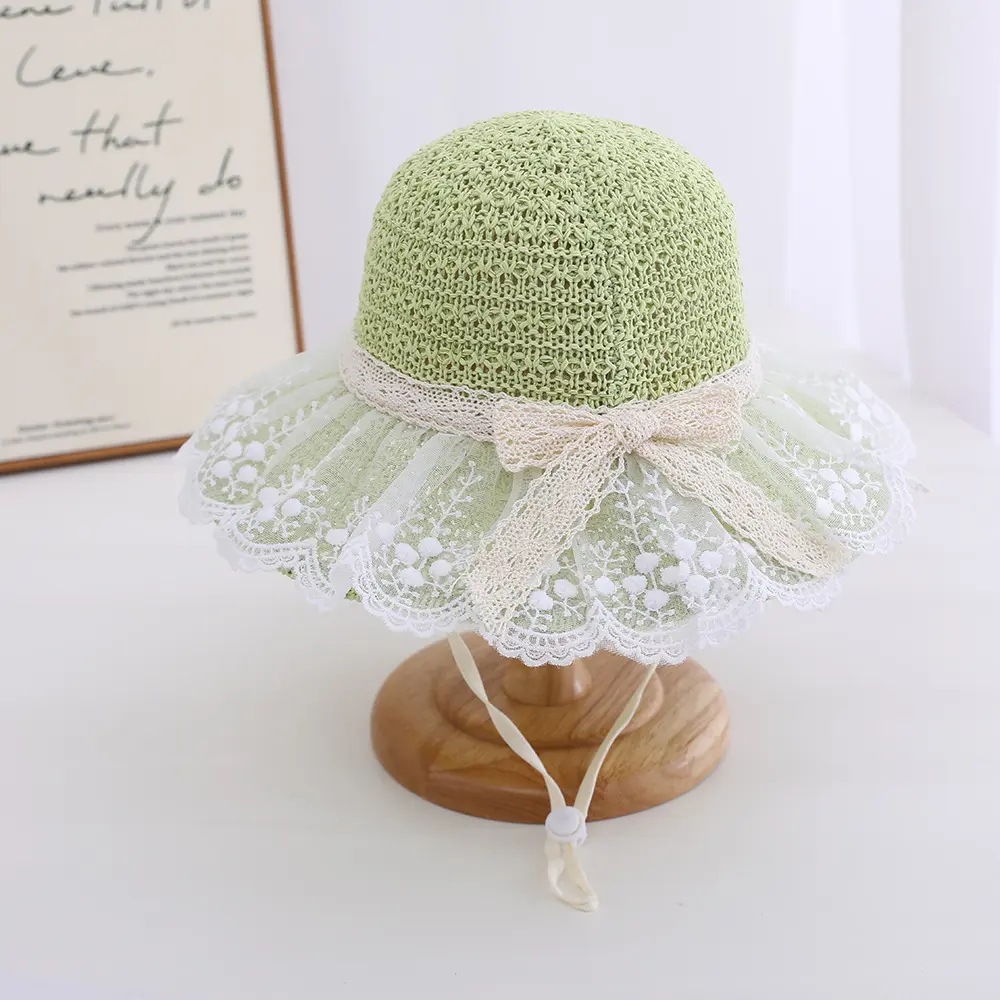 Sombrero para el sol para niñas Sombrero para el sol para niñas de estilo fino de verano Sombrero para el sol Sombrero de paja para niños de princesa de playa linda