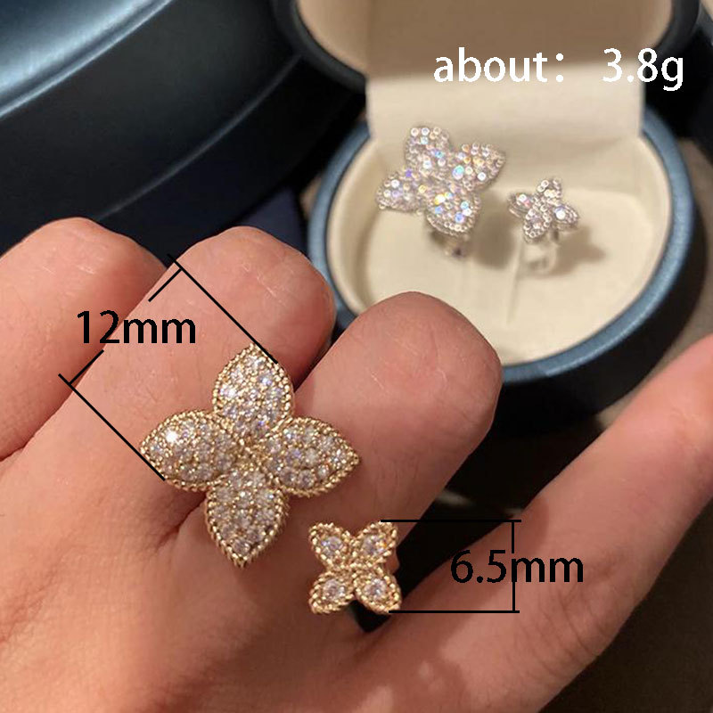 Cao Shi's Vierblättriger Blumenring, Damenmode, Öffnung, verstellbarer Zeigefingerring, Hochzeit, Party, Damenring_voghion.com