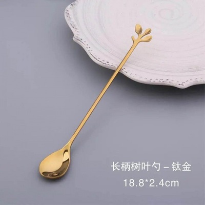 Stainless steel coffee Spoon originality branch Stirring spoon the republic of korea lovely Dipper Dessert tea with milk Spoon Coffee spoon