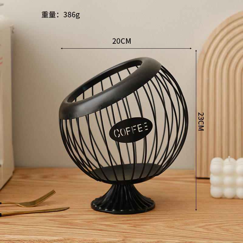 검은색 구형 과일 바구니(높이 포함)