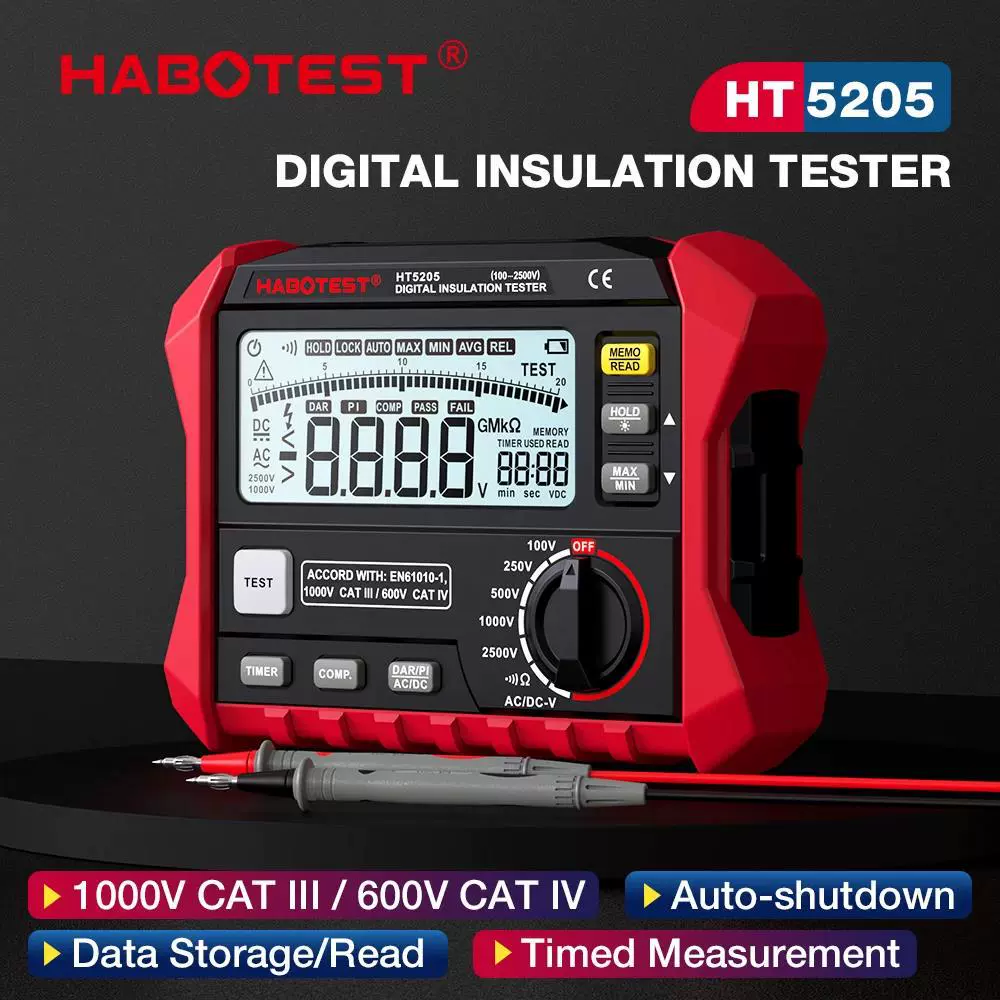 Измеритель сопротивления изоляции HABOTEST/Huabo HT5205, высоковольтный мегаомметр