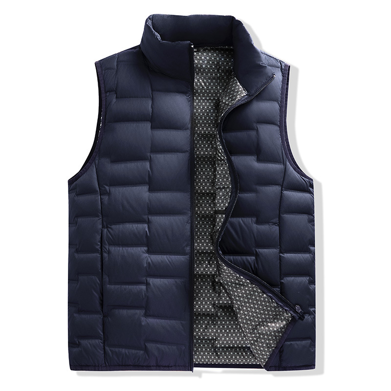 Autumn and Winter New White Duck down Graphene down Vest for Men and Women, Sleeveless Stand-Up Collar, Light and Warm Jacket, Trendy