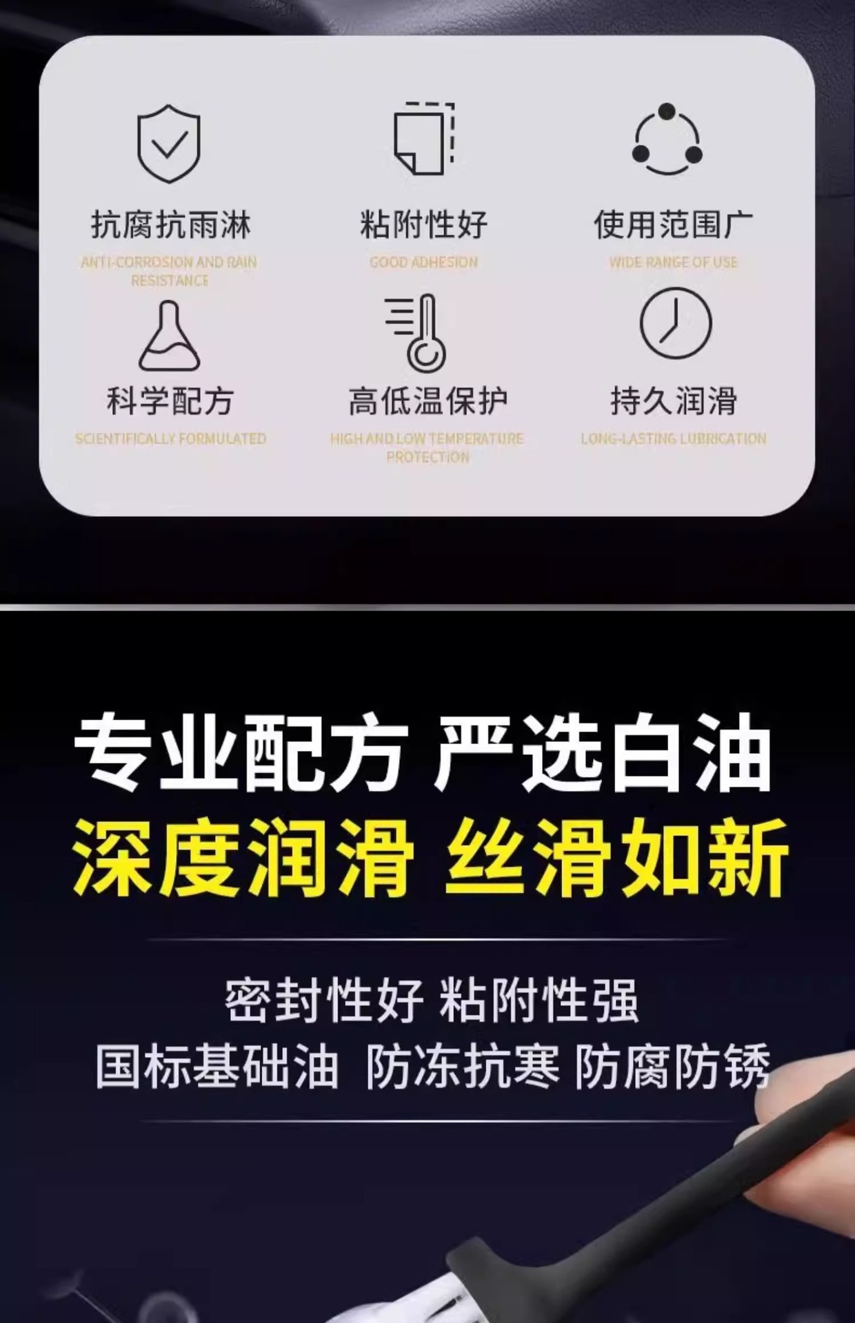 Special Car Door Lubricant for Hinges and Slides, Maintenance for Sunroof Tracks, Lubrication to Prevent Jamming and Eliminate Abnormal Noise