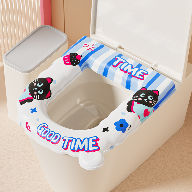 All-Inclusive Wave Toilet Mat 4.5mm [Love Cat]