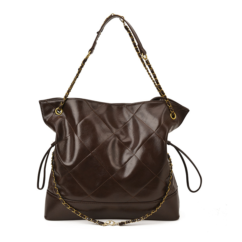 Bolsa de hombro de viaje coreano, cadena de cuadrícula, bolsa de tote universal para mujeres 2025, nueva mochila casual de tres usos