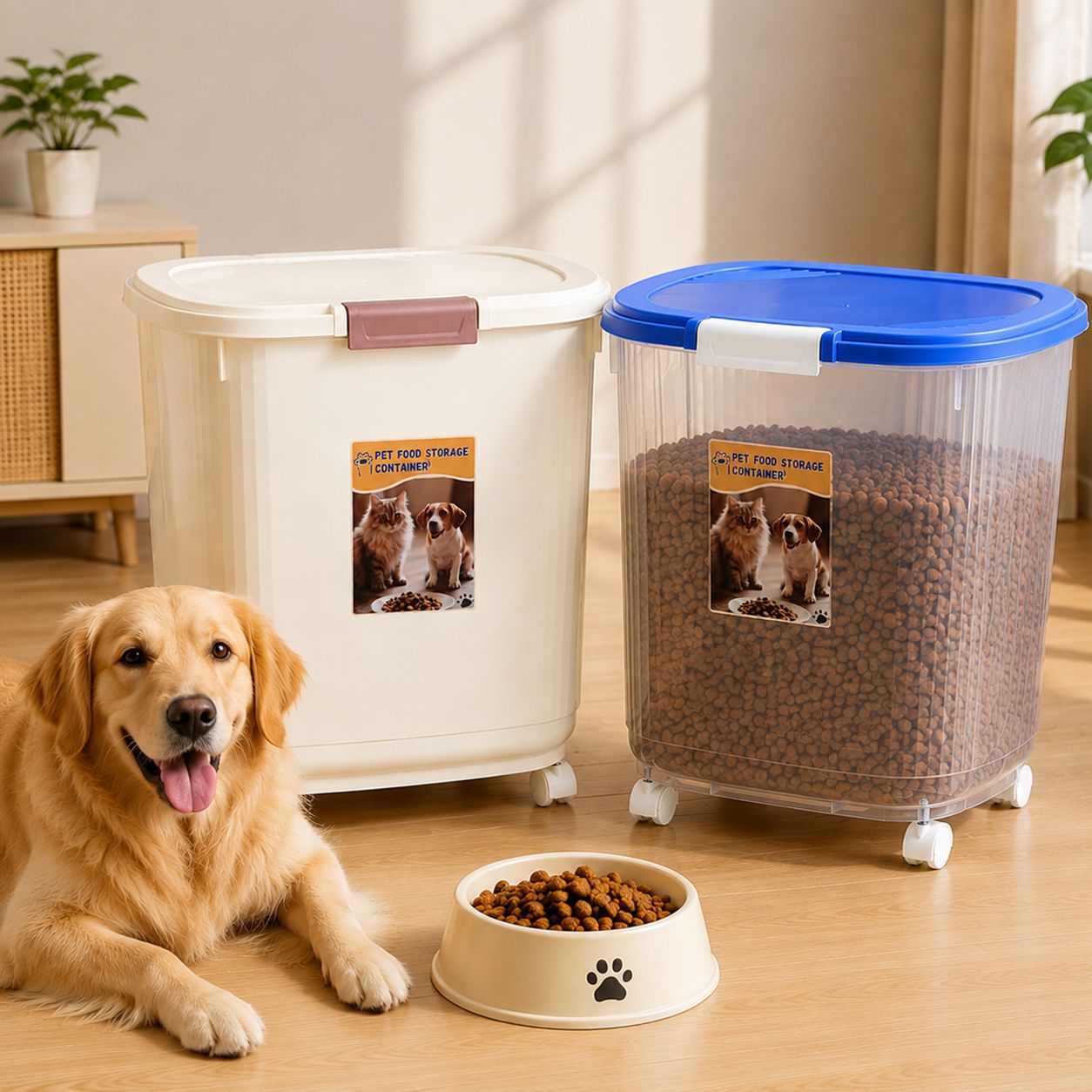 Contenedor de Almacenamiento de Alimento para Mascotas 20 kg / 40 lb de Plástico PP, Hermético y a Prueba de Humedad image 5