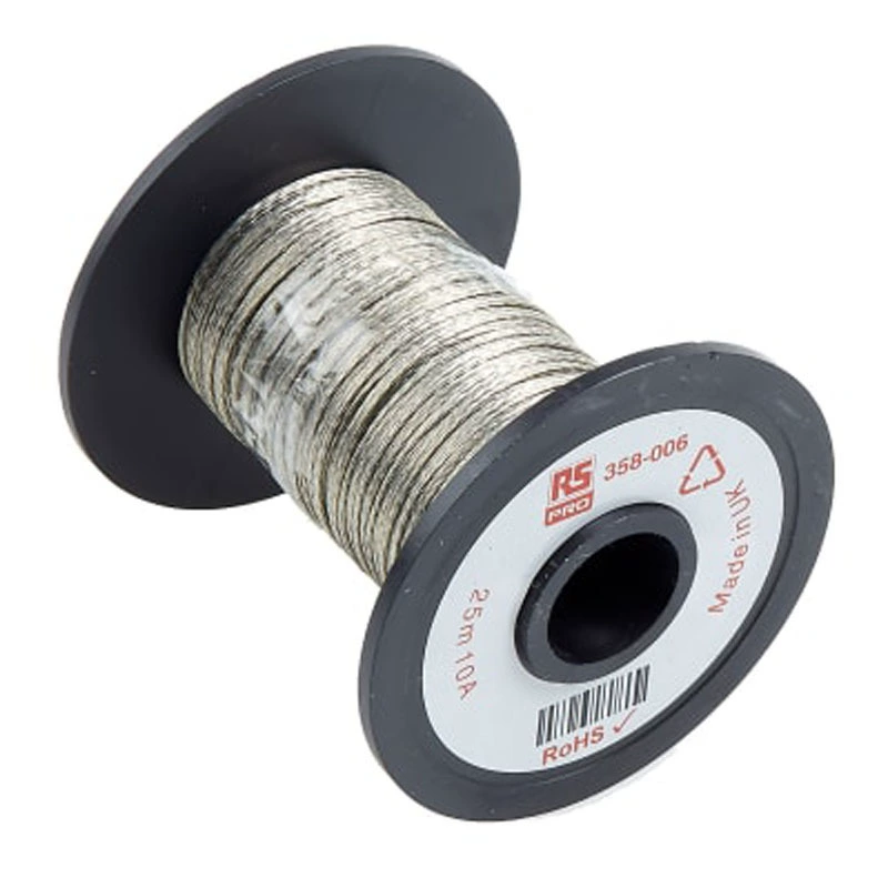 RS PRO 0,5mm ² медная ткацкая лента, длина 25m, 10A, луженая медь 25m длинный номер инвентаря 358-00
