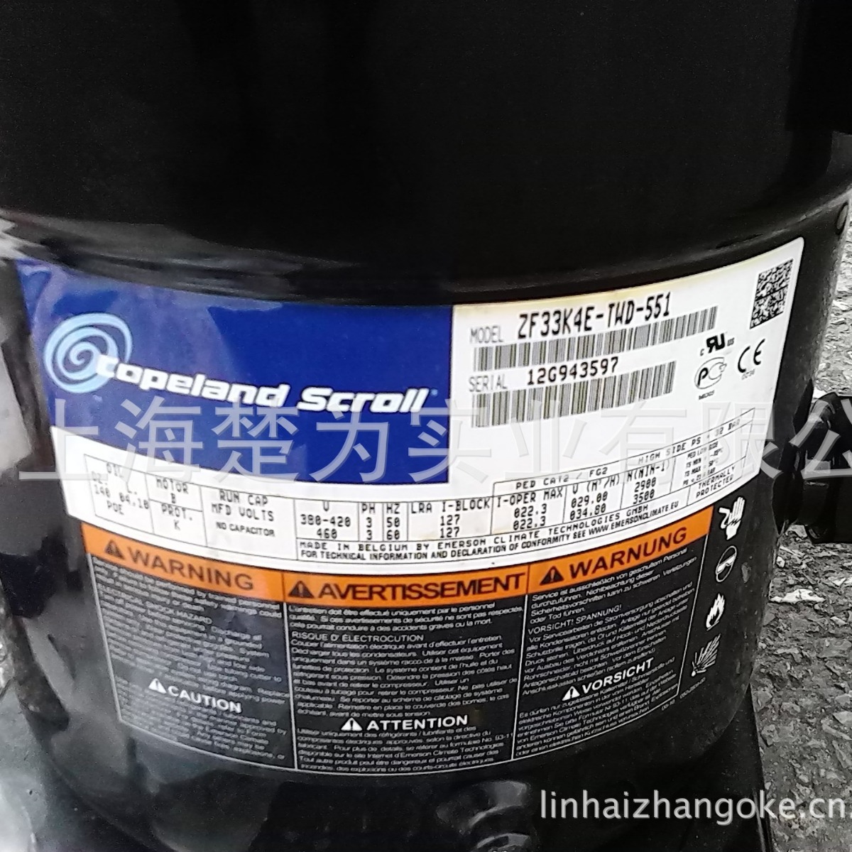 ZF33K4E-TWD-551/ZF34KQE-TFD-564/ZF41KQE-TFD-564 涡旋压缩机