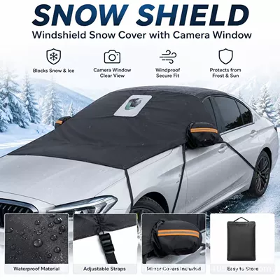 Car snow shield anti-snow and anti-frost cover with camera