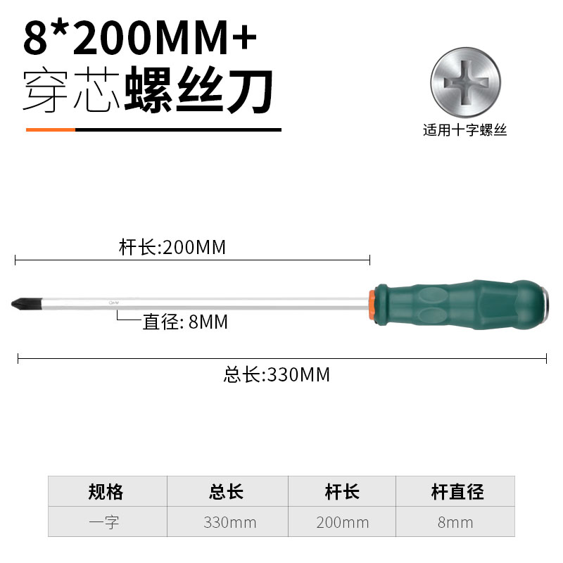 Juego de herramientas de destornillador de corazón cruzado de bosque verde, destornillador, golpe de grado industrial, destornillador de flor de ciruelo de una palabra de boca plana alargada