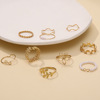 Ring, glossy set from pearl, flowered, simple and elegant design