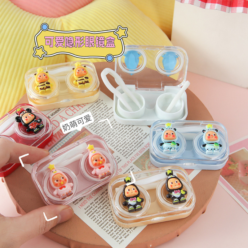Cartoon Star People Series Contact Lens Case Cute and Compact Color Contact Lens Case No-Twist Lid Integrated Dual Case Wholesale Cartoon Star People Series Contact Lens Case Cute and Compact Color Contact Lens Case No-Twist Lid Integrated Dual Case Wholesale
