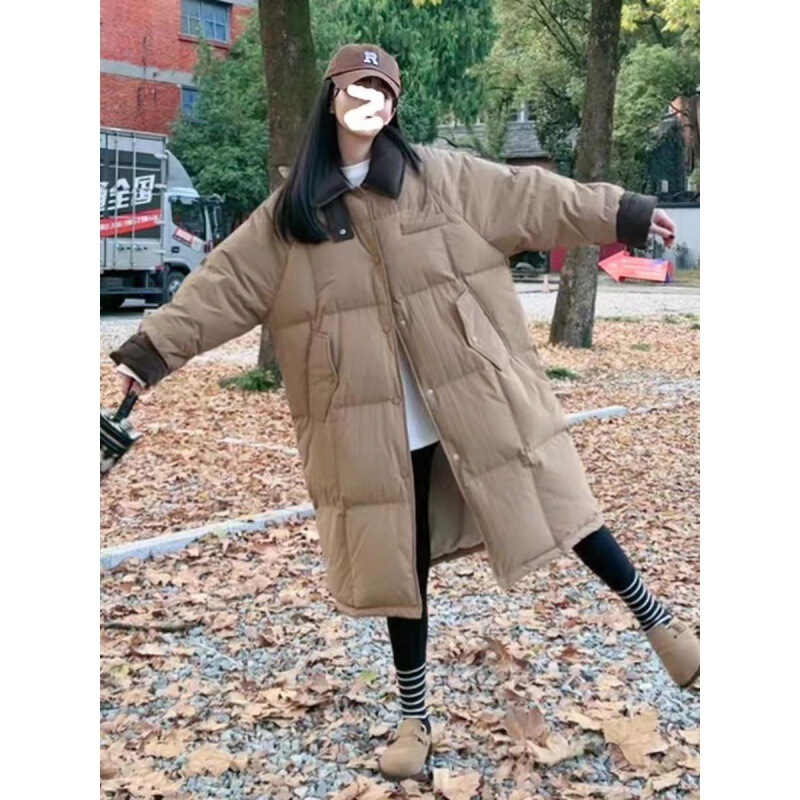 Spliced Mid-Length Cotton Jacket for Women 2024 New Winter Fashion Versatile Design Small Cotton Jacket