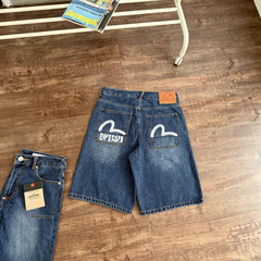 ドロップシッピング 2025 夏の新潮ブランド Fushen 新しいメンズカモメプリントデニムショートパンツ