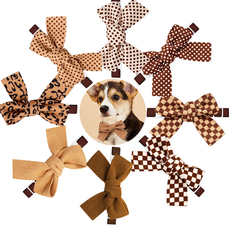 Pet Bow Tie, New Autumn Maillard Color Dog Cat Pet Bow Tie Fashion Classic Pet Accessories