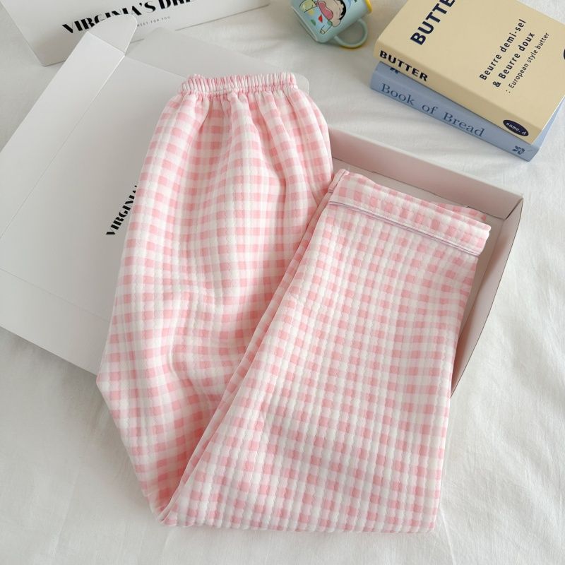 Algodón de aire al por mayor transfronterizo pijama intercalado de mujeres otoño invierno calentamiento algodón intercalado grueso cardigan dulce ropa de casa a cuadros