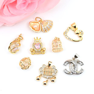 14k����ɫ��ʯ������P�i�ʹڻ�����diy������Ʒ���