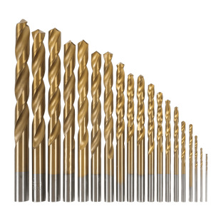 Wholesale Titanium Nitride Plated Straight Shank Twist Drill Bit 13Pc19Pc 1.0-3.0mm Round Shank Cross-Border Electric Drill Set