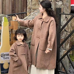 Adult 160cm Late Autumn Pure Color Warm Women's Korean Style High-Definition Mid-Length Double-Sided Woolen Outwear