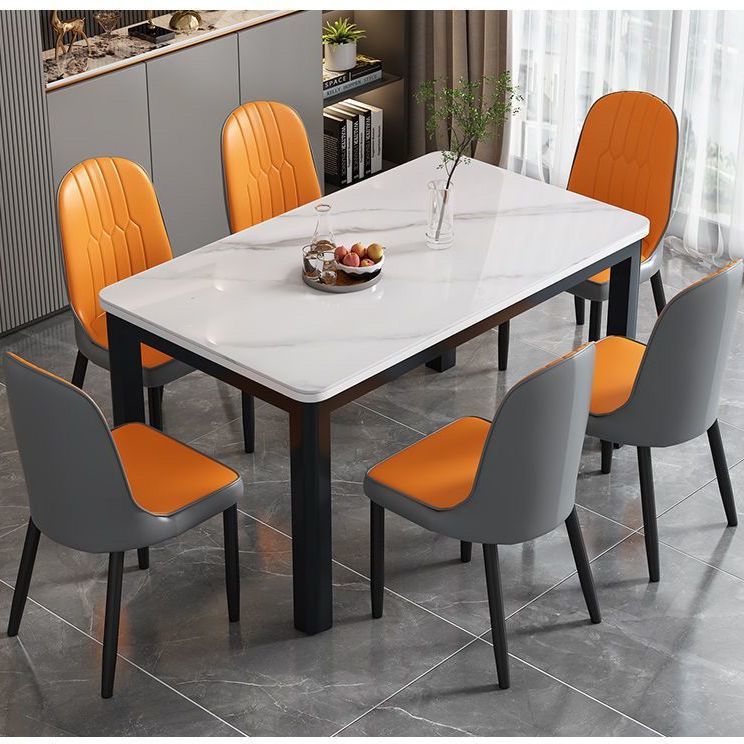 Mesa y silla de comedor de vidrio temperado, mesa de comedor doméstica moderna y simple, mesa y silla de comedor, cocina, sala de estar, mesa y silla