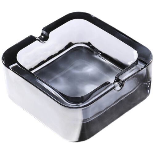 Home Crystal Glass Ashtray Small Elegant Fashion Square Cigarette Bowl Luxury Living Room Creative Hotel High-End Ashtray