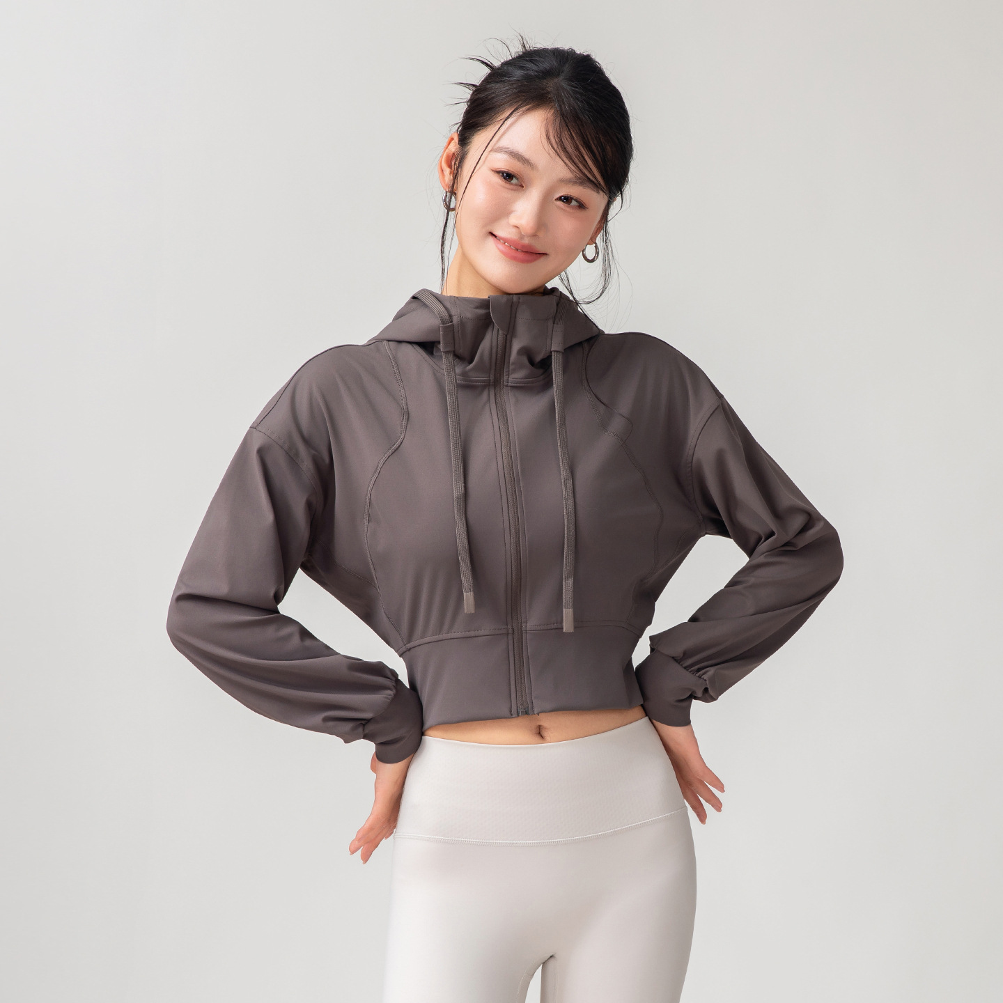 Autumn New Casual Sports Jacket Women's Yoga Wear Long-Sleeved Outdoor Running Training Fitness Top