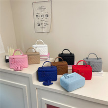 女士手提菱格小包包女包2025新款跨境欧美时尚斜挎盒子包handbag