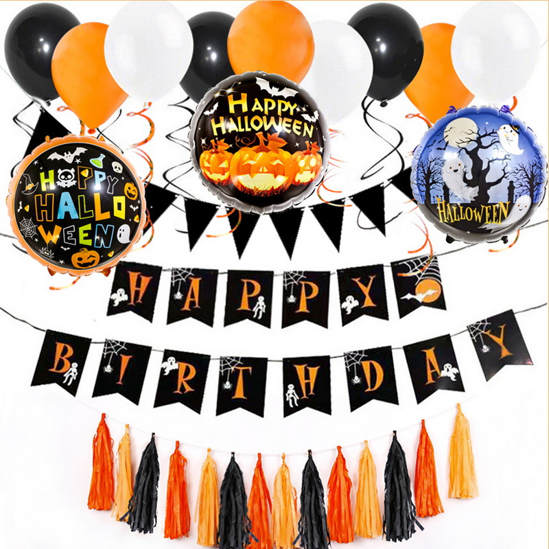 Halloween carnaval fiesta globo traje fantasma Festival Escena diseño suministros tirar bandera papel de aluminio globo