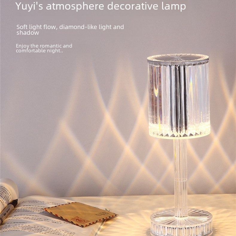 Cross-border Gatsby Crystal Table Lamp Spanish Internet Celebrity Decorative Diamond Table Lamp Romantic Charging Atmosphere Bedside Lamp