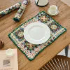 Jacquard rice square embroidered green shells