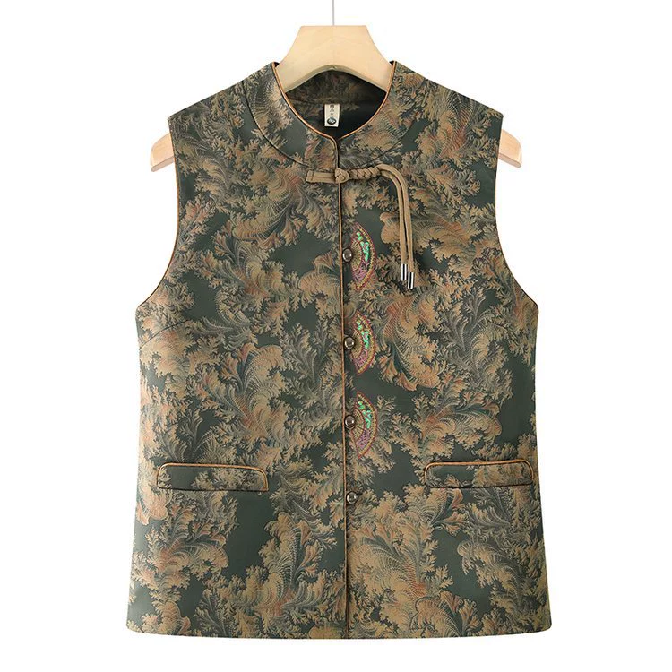 Autumn vest for mother, for middle age, loose fit