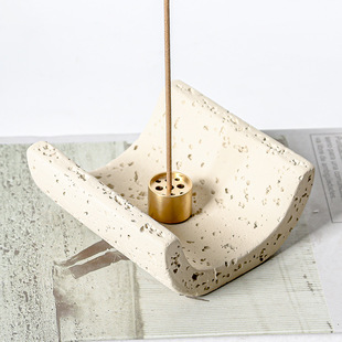 Cross-border Cement Nordic Style Incense Seat Creative Simple Home Office Incense Incense Incense Insert Aromatherapy Base Ornaments