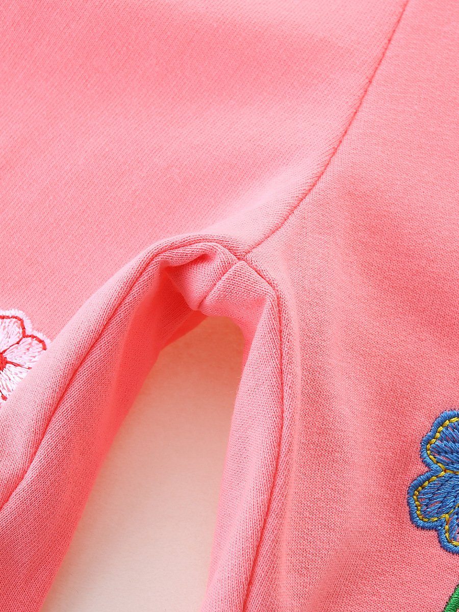 Fuente transfronteriza de verano nuevos pantalones cortos de niñas flores bordadas pegatinas pantalones deportivos de niñas de punto image 4
