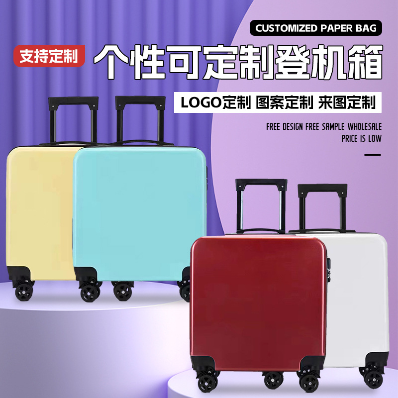 Wholesale logo printed luggage new children's trolley boarding case 20-inch small travel password box for men and women