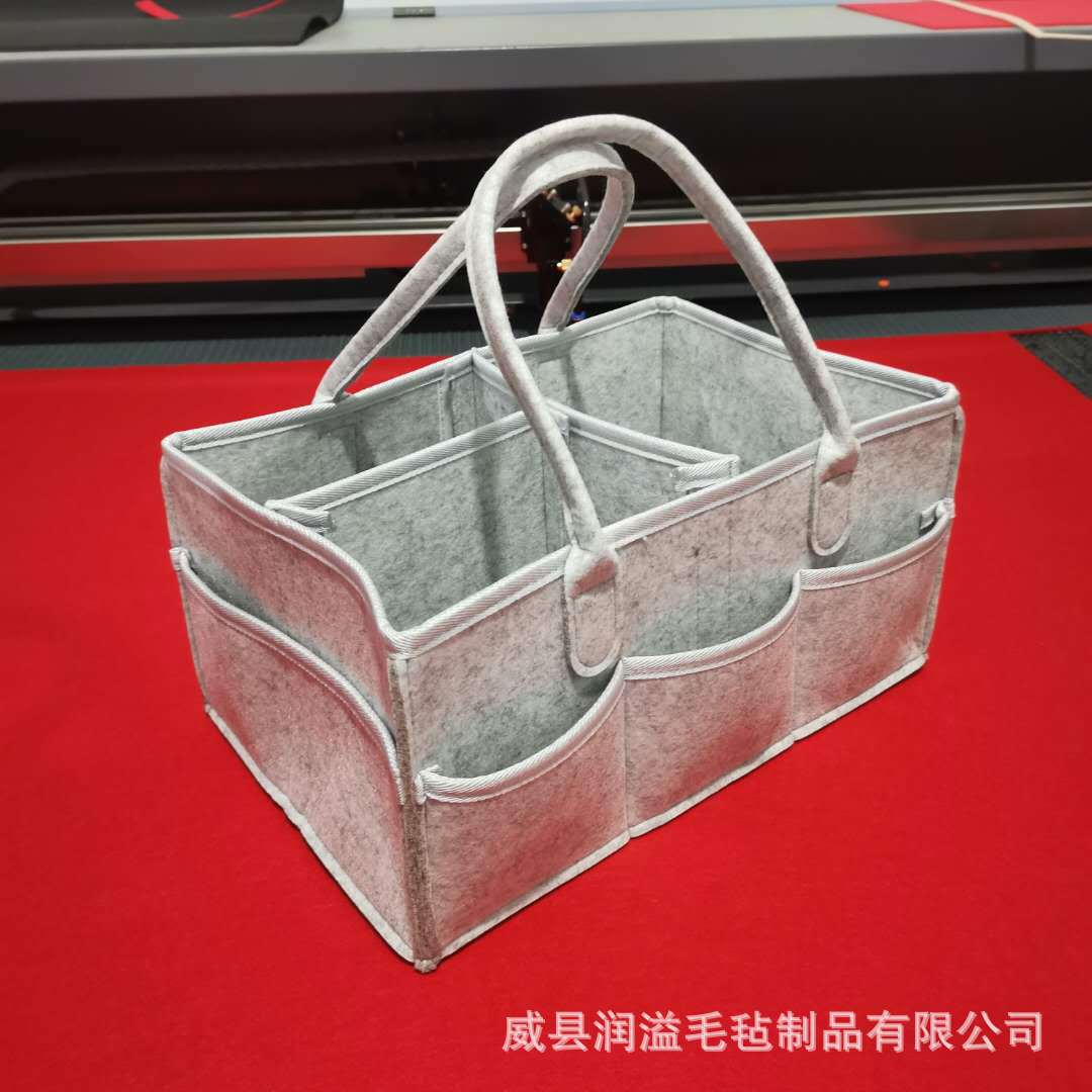 毛毡尿不湿收纳包包边纯色尿布收纳手提袋妈咪旅行包可印LOGO