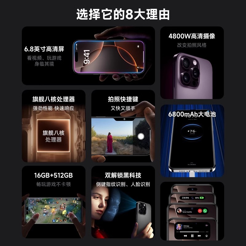 智能5G安卓手机i16ProMax游戏i15备用老人机P60学生多模5G|undefined