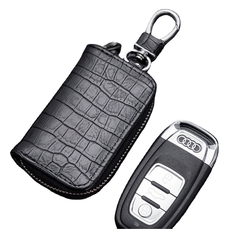 Caja de llave de coche universal de negocios patrón de cocodrilo transfronterizo exclusivo cremallera llave de coche cubierta protectora suministros de coche