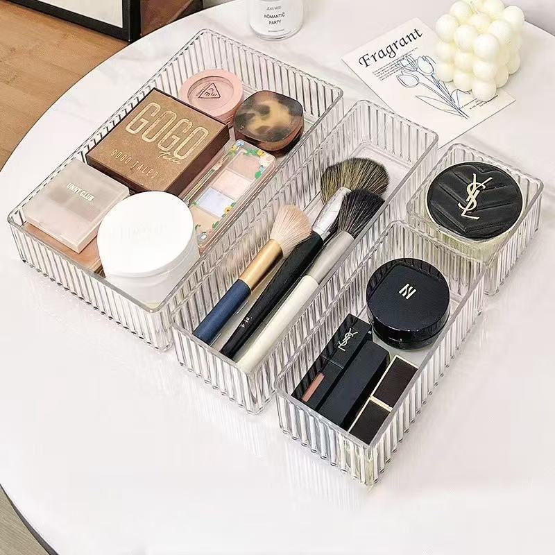 跨境新品抽屉自由组合美妆盒pet材质桌面护肤品化妆品收纳盒