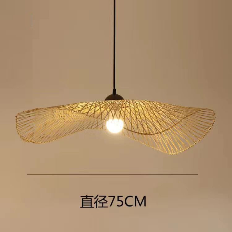 Art de bambú Chandelier de bambú Zen sala de té lámparas residenciales nuevas linternas de restaurante chino creativas comerciales japonesas lámparas de tela de caña