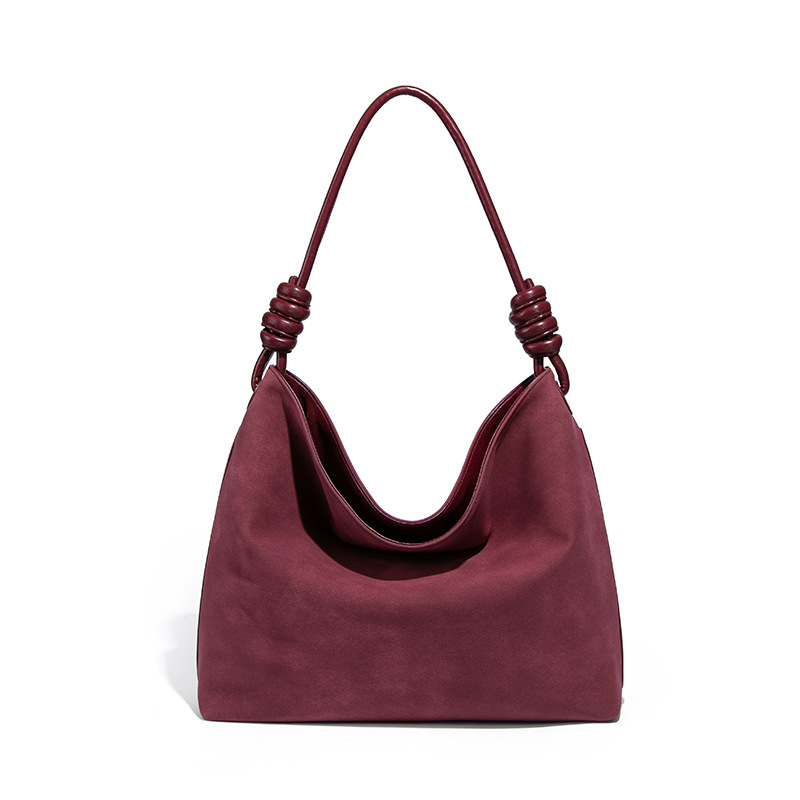 New Korean Style Women's Autumn/Winter Retro Faux Suede Tote Bag Luxury Casual Large Capacity Shoulder Bag - Thumbnail 5