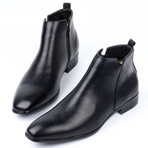 Men's Chelsea Boots with Square Toe, Versatile and Fashionable Men's Short Boots Ankle Boots