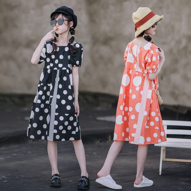 Ropa infantil vestido de princesa para niñas vestido de verano 2023 estilo occidental nuevo vestido para niños mediano y grande vestido de verano para niñas