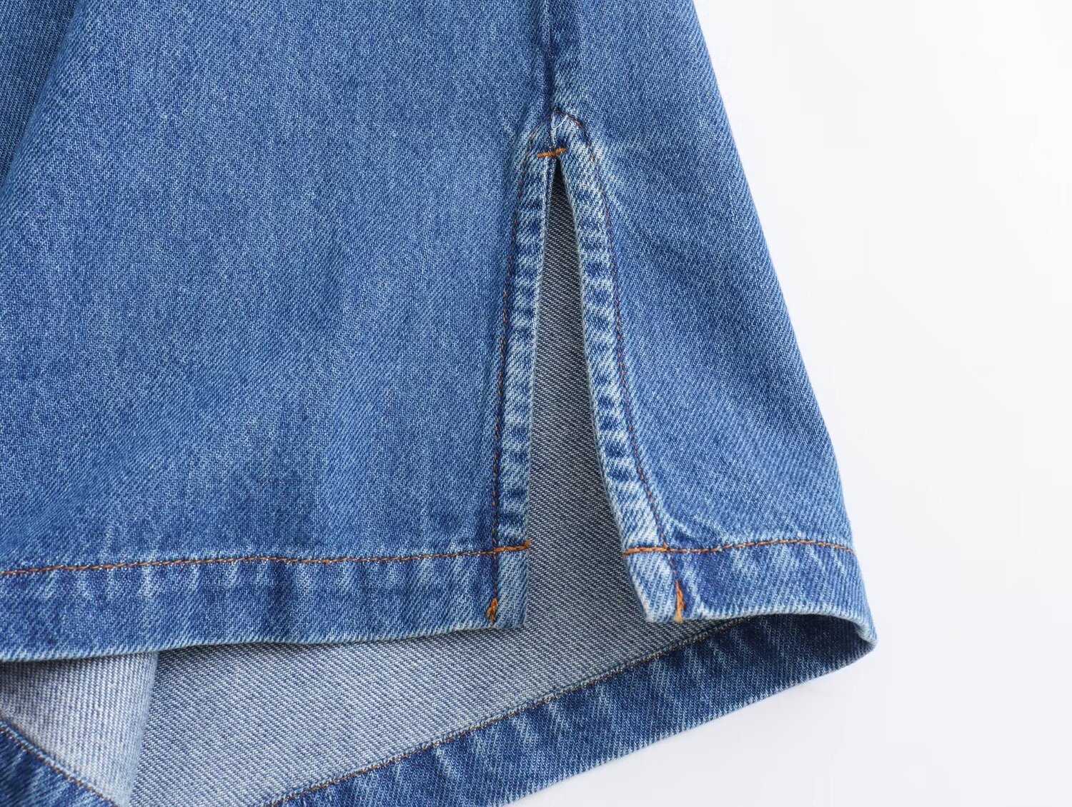 Odzież damska wiosna nowa odzież damska francuska moda sprany niebieski denim top proste spodnie garnitur_voghion.com