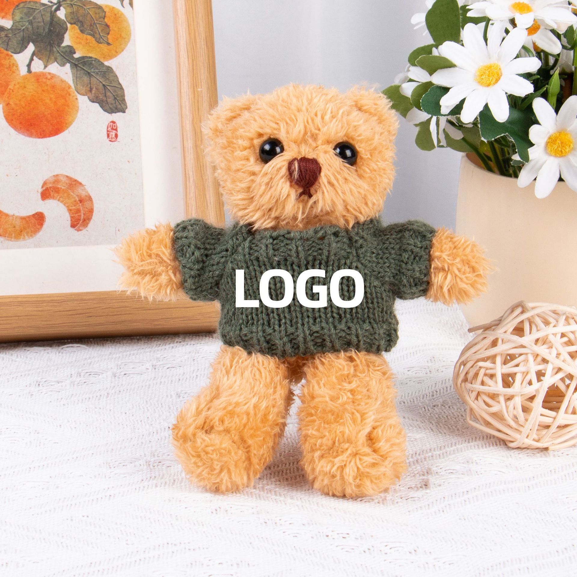 Teddy Bear Keychain Colgante Bolsa accesorios de ropa impresa LOGO vestido Teddy Teddy Doll juguetes de peluche