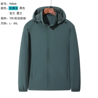 新款情侣春季弹力风衣夹克净版连帽可拆全衣包边网内里户外单外套